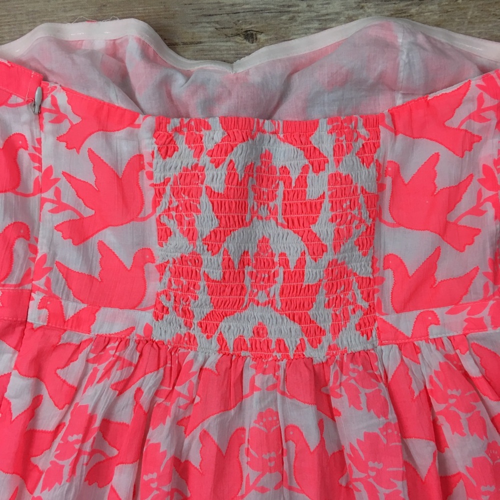 Old Navy neon pink strapless bird dress - Picture 3 of 3